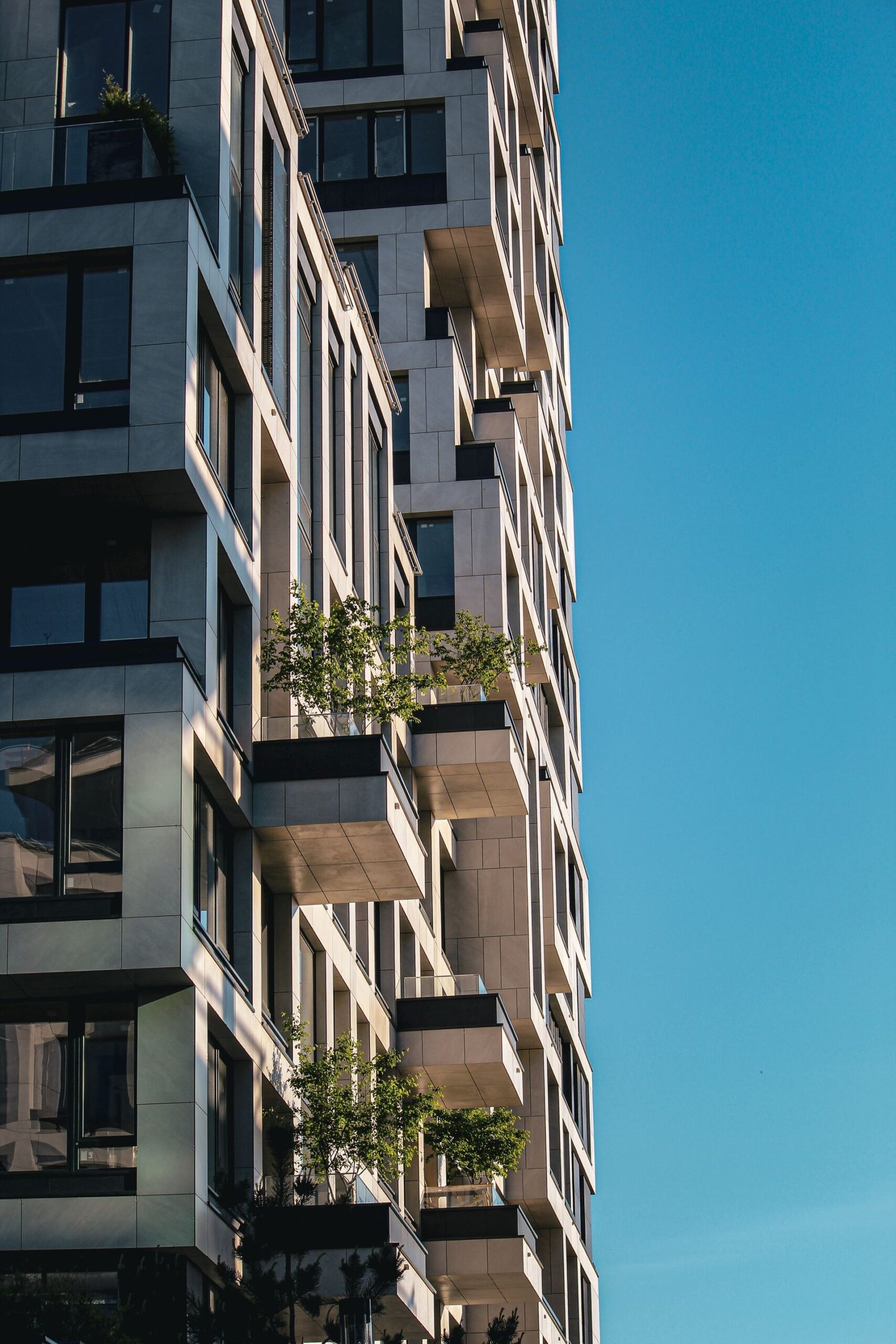 Exterior of a modern apartment building