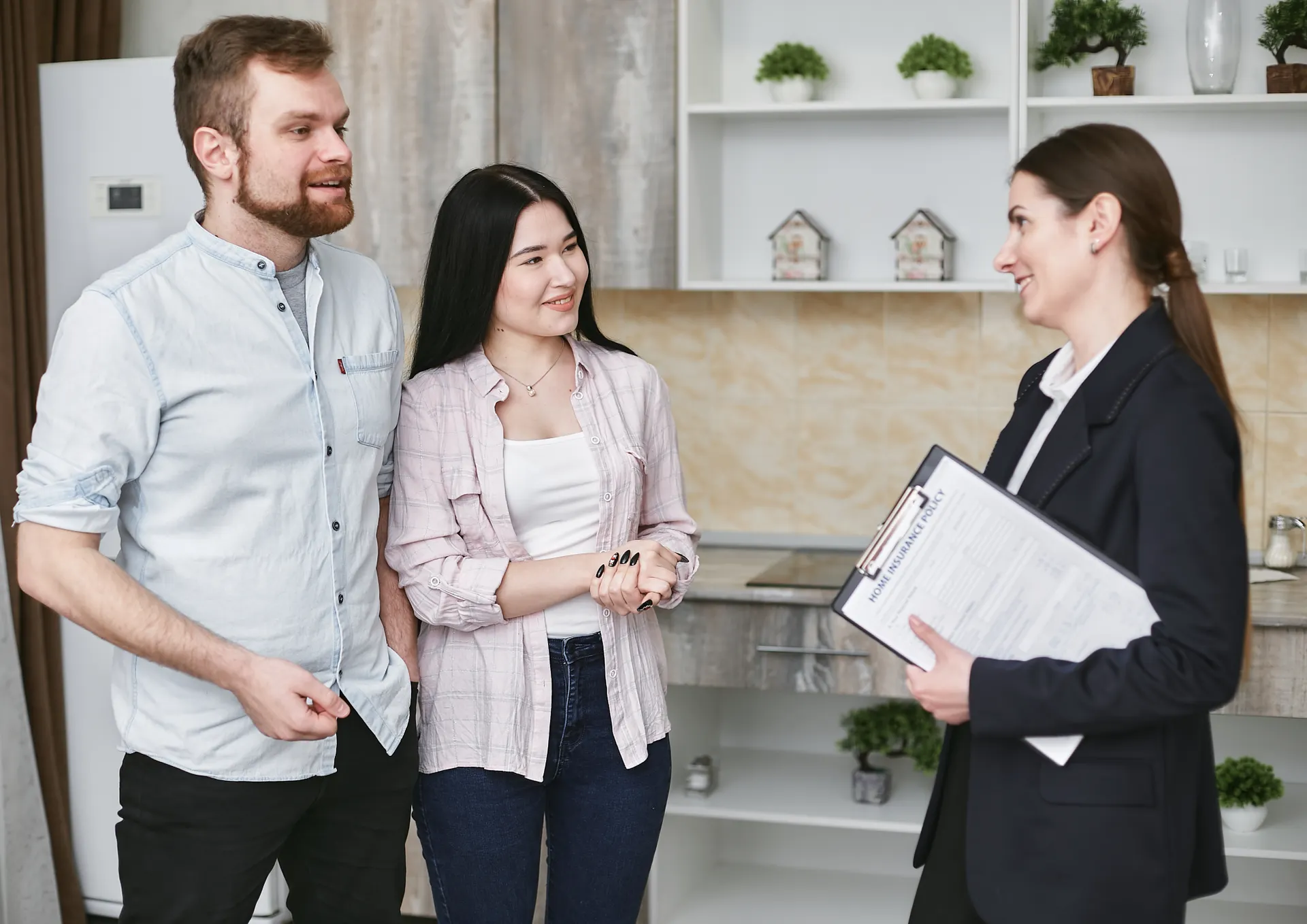 A Woman Talking to Her Clients