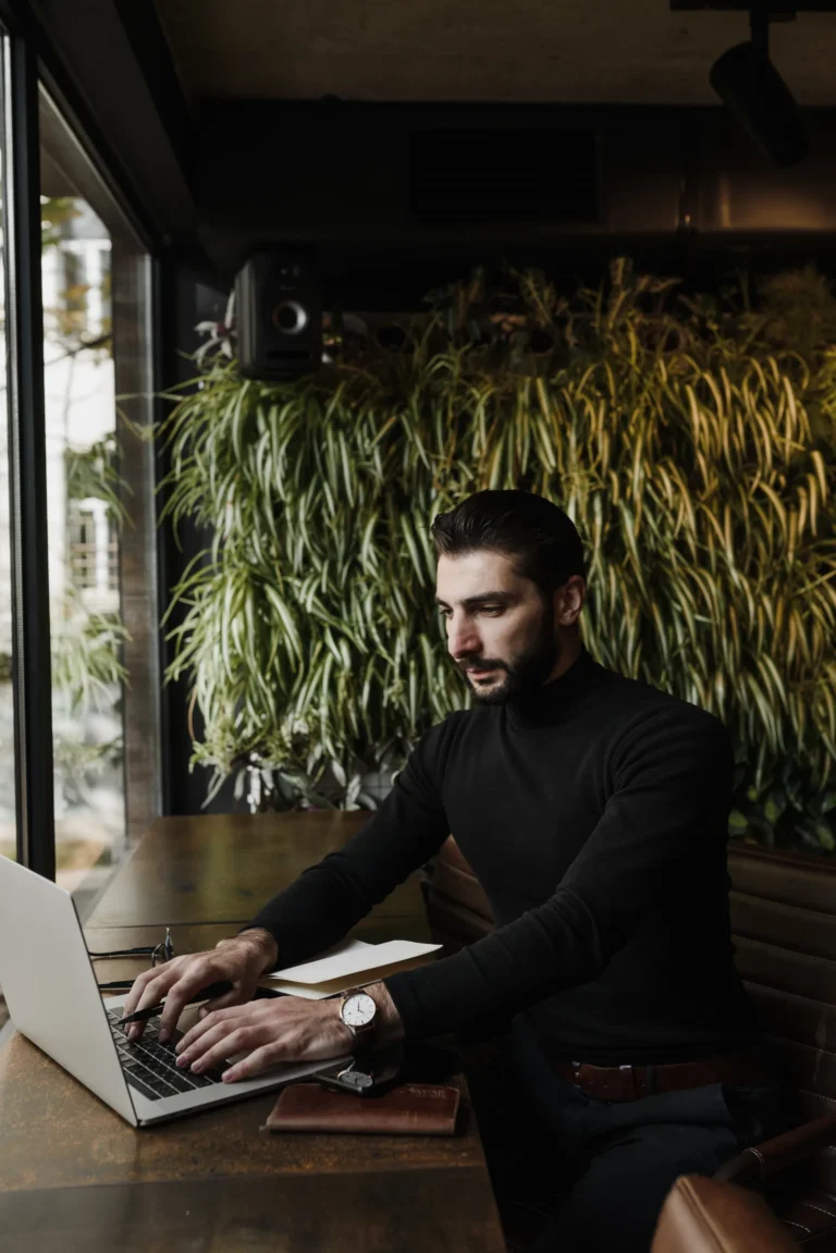 A Man using Laptop