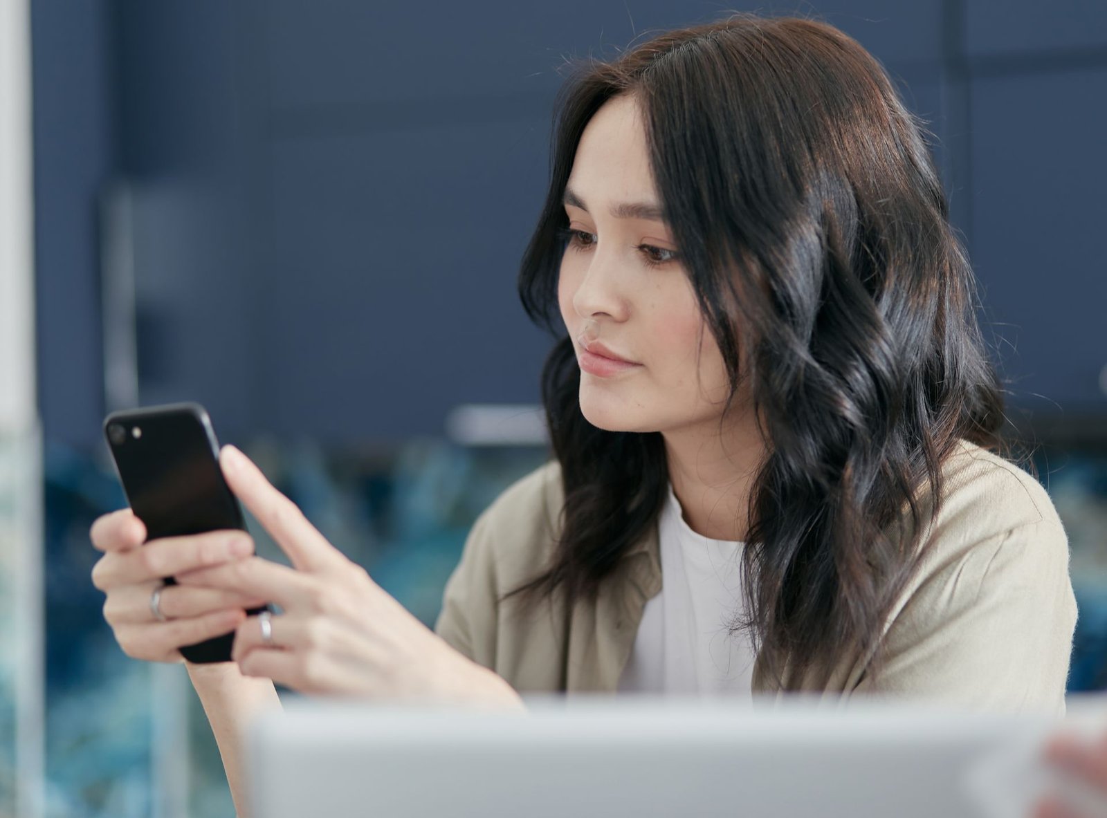 Woman using a smartphone