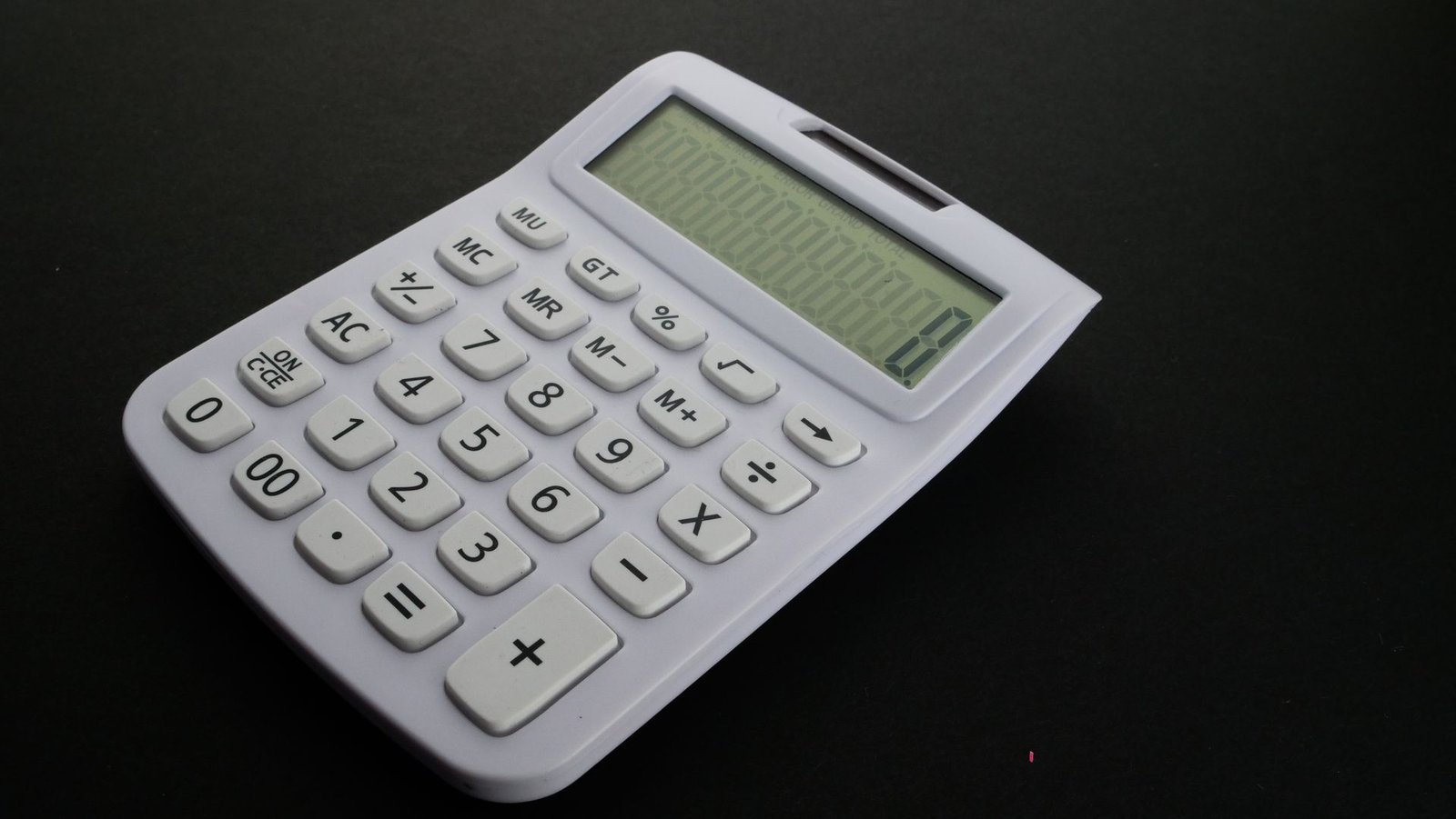 Calculator on a desk close up