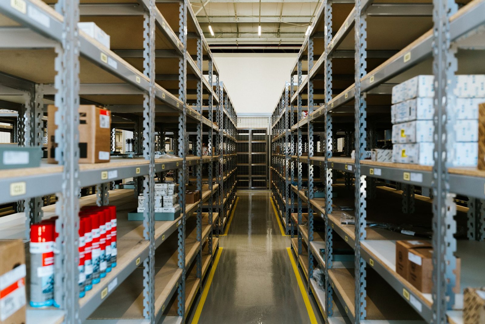 Warehouse inventory shelves