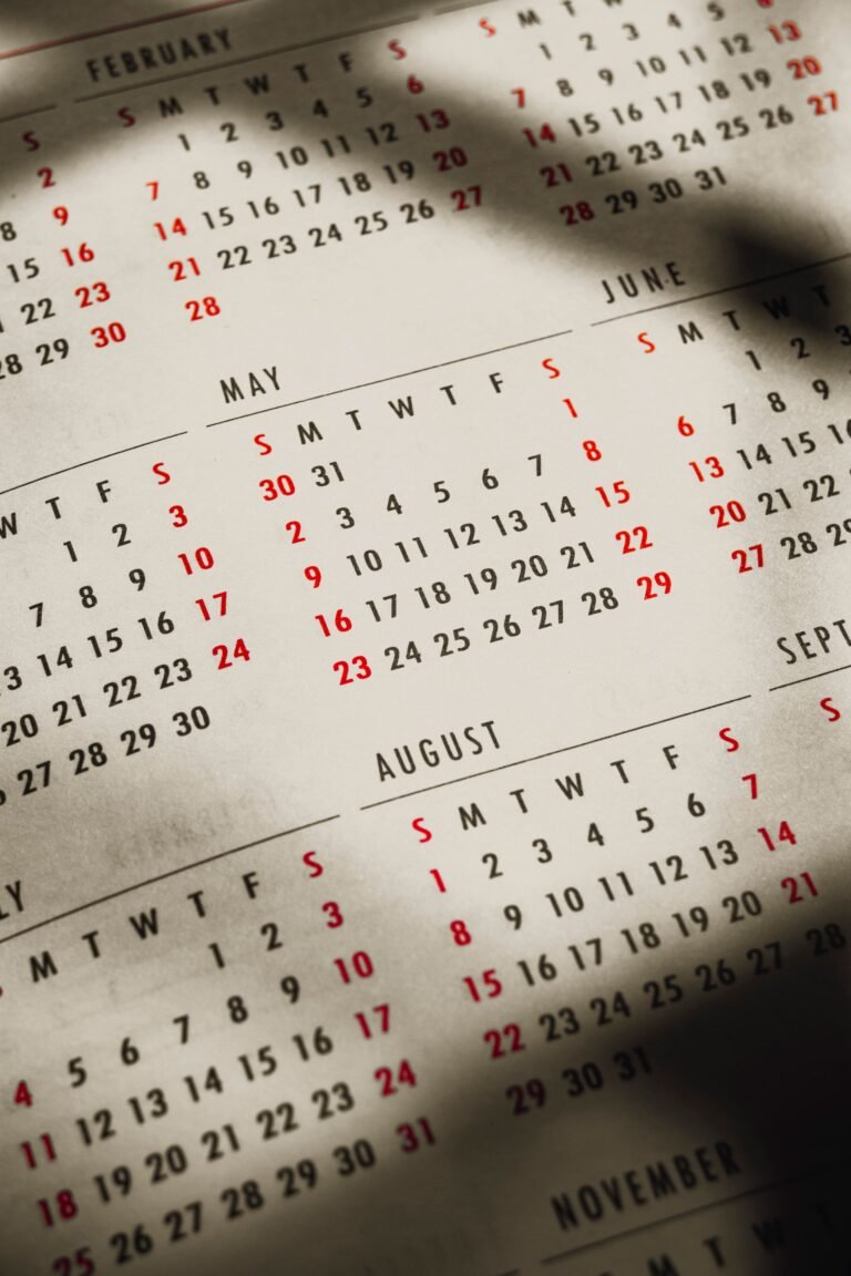 Calendar closeup representing payday timing