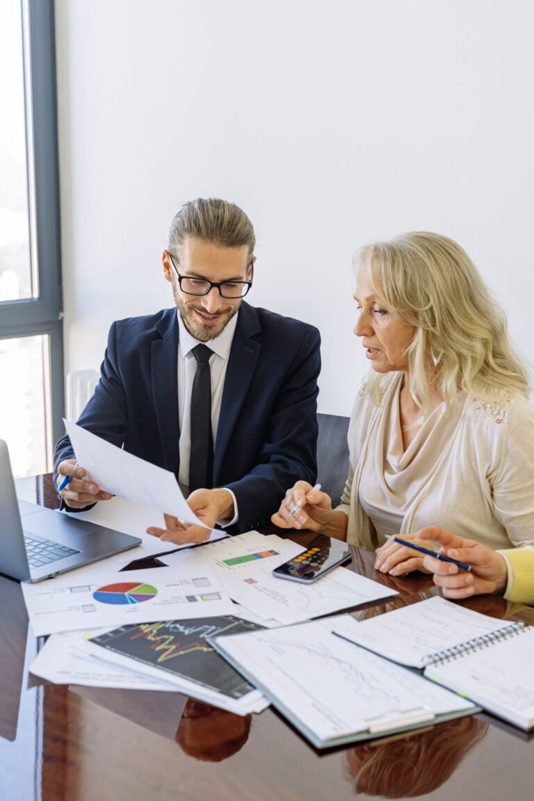 Financial advisor meeting with client